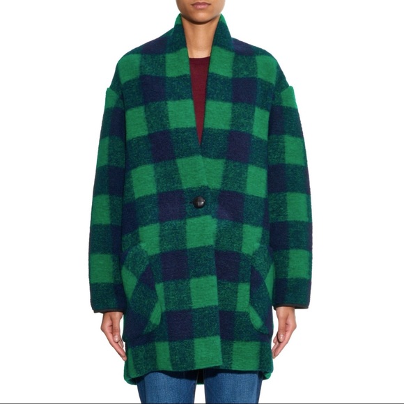 Isabel Marant Jackets & Blazers - Isabel Marant Étoile Green Plaid Coat